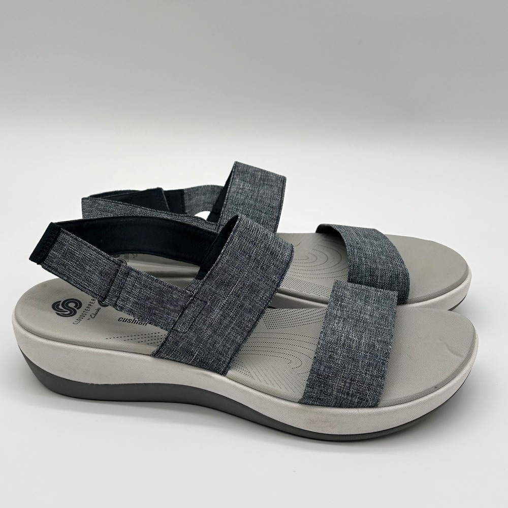 Clarks Womens 11 Arla Glison Sandal Grey Cloudsteppers Strappy Comfort Sporty